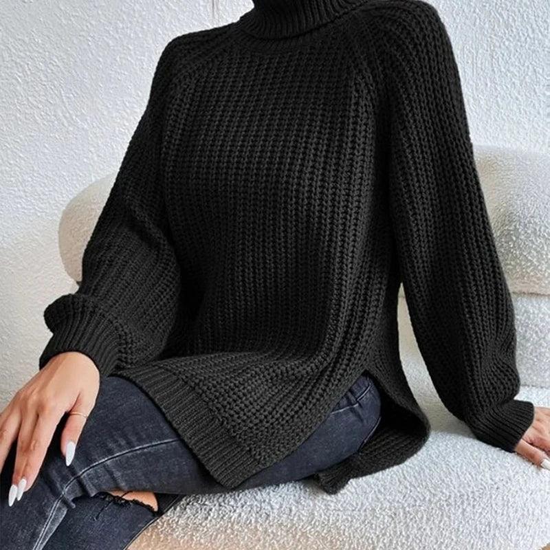 Pull Femme Col Roulé en Laine