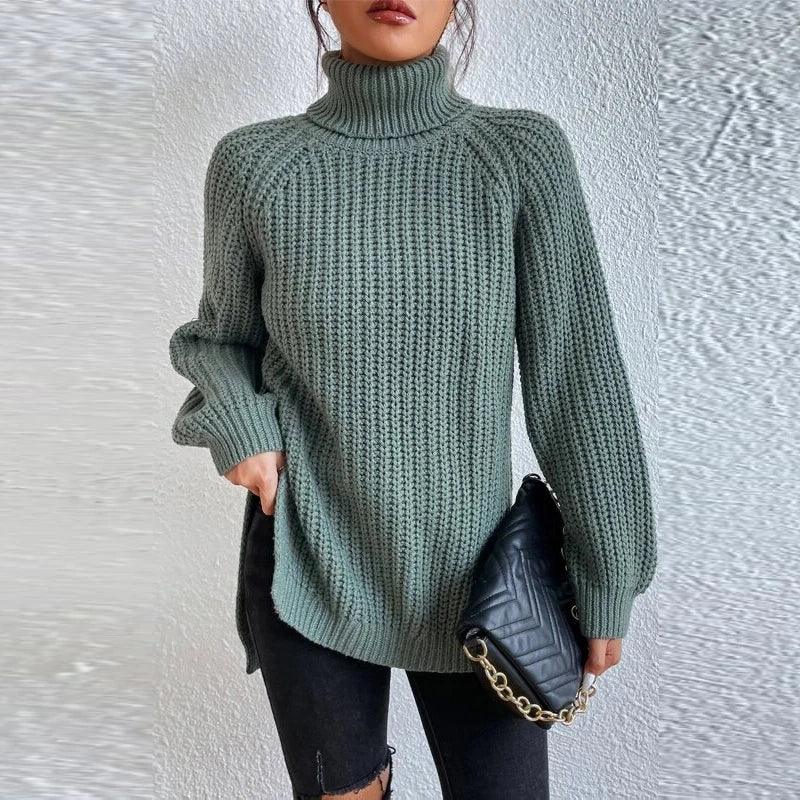 Pull Femme Col Roulé en Laine